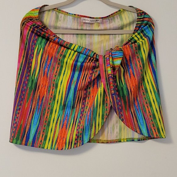 ❣️HP❣️Nanette Lepore Swim stripe coverup tie wrap sarong skirt sz: M - Picture 2 of 8